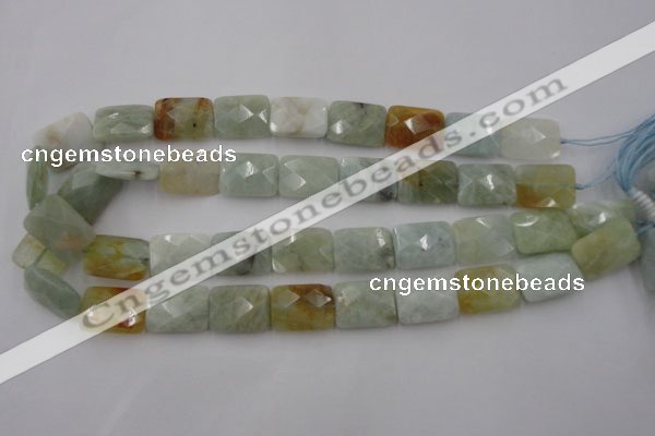 CAQ405 15.5 inches 15*20mm faceted rectangle natural aquamarine beads