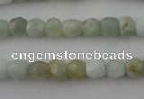 CAQ410 15.5 inches 7*8mm faceted nuggets natural aquamarine beads