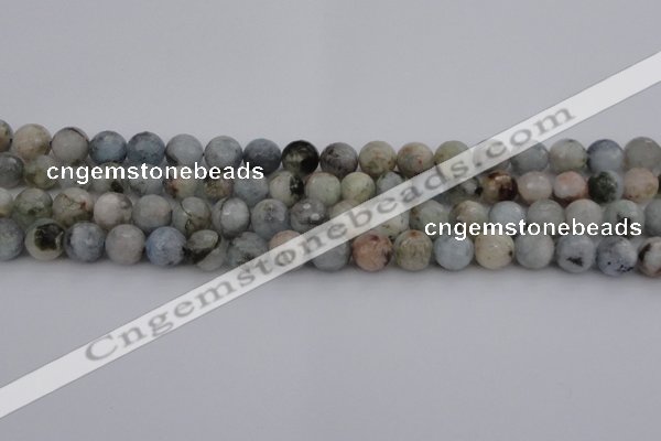 CAQ420 15.5 inches 6mm faceted round natural aquamarine beads