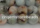 CAQ422 15.5 inches 10mm faceted round natural aquamarine beads