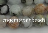 CAQ423 15.5 inches 12mm faceted round natural aquamarine beads