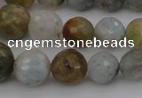 CAQ428 15.5 inches 6mm - 16mm faceted round natural aquamarine beads