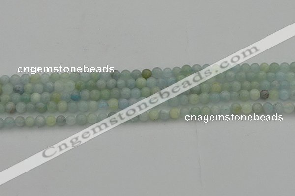 CAQ430 15.5 inches 4mm round natural aquamarine beads wholesale