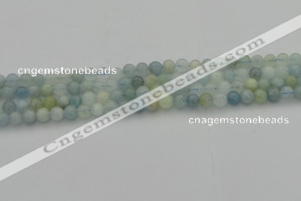 CAQ431 15.5 inches 6mm round natural aquamarine beads wholesale