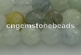 CAQ437 15.5 inches 8mm faceted round natural aquamarine beads