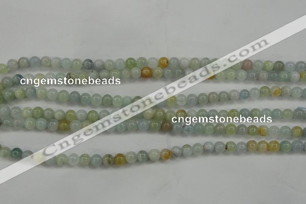 CAQ452 15.5 inches 6mm round aquamarine beads wholesale