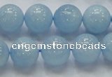 CAQ50 15.5 inches 14mm round natural aquamarine gemstone beads