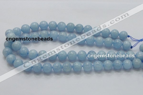 CAQ50 15.5 inches 14mm round natural aquamarine gemstone beads