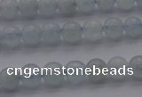 CAQ500 15.5 inches 4mm round natural aquamarine beads