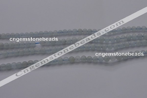 CAQ500 15.5 inches 4mm round natural aquamarine beads