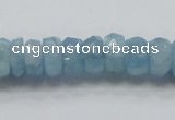 CAQ51 15.5 inches 6*12mm faceted rondelle natural aquamarine beads