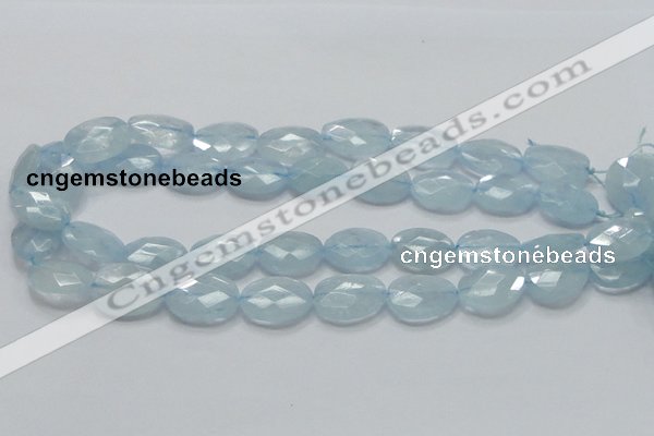 CAQ52 15.5 inches 15*20mm faceted oval natural aquamarine beads