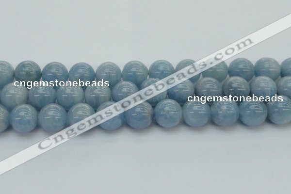 CAQ523 15.5 inches 14mm round AA grade natural aquamarine beads