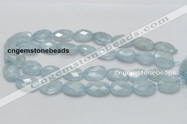 CAQ53 15.5 inches 20*25mm faceted oval natural aquamarine beads