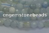 CAQ551 15.5 inches 4mm faceted round natural aquamarine beads