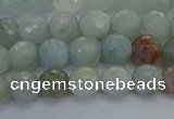 CAQ552 15.5 inches 6mm faceted round natural aquamarine beads