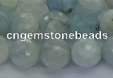 CAQ554 15.5 inches 10mm faceted round natural aquamarine beads