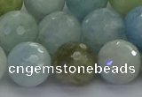 CAQ555 15.5 inches 12mm faceted round natural aquamarine beads