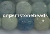 CAQ556 15.5 inches 14mm faceted round natural aquamarine beads