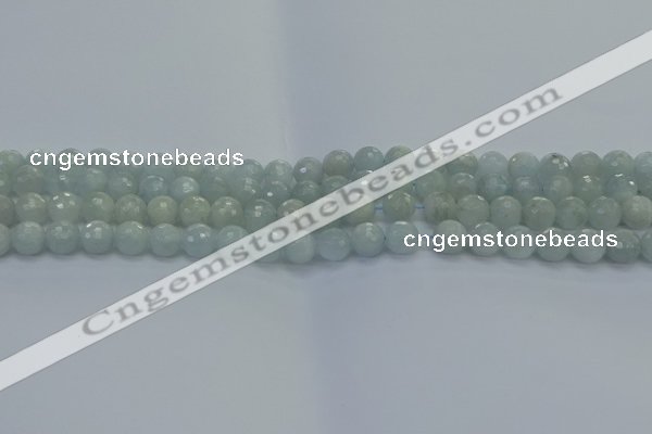 CAQ559 15.5 inches 4mm faceted round natural aquamarine beads