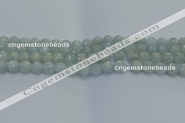 CAQ561 15.5 inches 8mm faceted round natural aquamarine beads