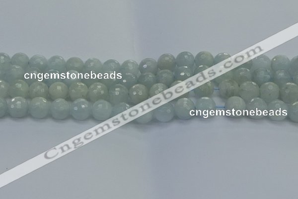 CAQ562 15.5 inches 10mm faceted round natural aquamarine beads