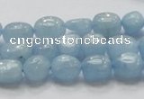 CAQ57 15.5 inches 10*12mm nugget natural aquamarine gemstone beads