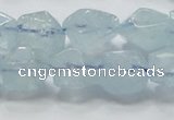 CAQ58 15.5 inches 14*16mm faceted nugget natural aquamarine beads