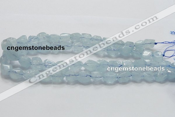 CAQ58 15.5 inches 14*16mm faceted nugget natural aquamarine beads