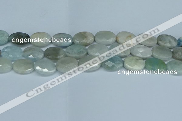 CAQ581 15.5 inches 12*16mm faceted oval aquamarine beads