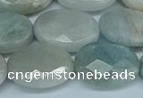 CAQ583 15.5 inches 15*20mm faceted oval aquamarine beads