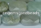 CAQ587 15.5 inches 15*20mm faceted rectangle aquamarine beads