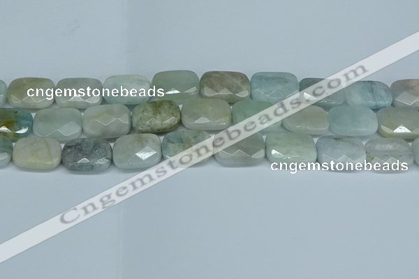 CAQ587 15.5 inches 15*20mm faceted rectangle aquamarine beads