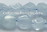 CAQ59 15.5 inches 16*20mm faceted nugget natural aquamarine beads