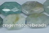 CAQ591 15.5 inches 18*25mm faceted freeform aquamarine beads