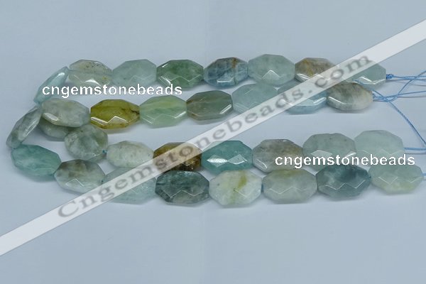 CAQ591 15.5 inches 18*25mm faceted freeform aquamarine beads