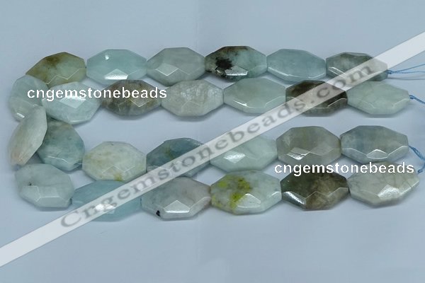 CAQ592 15.5 inches 22*30mm faceted freeform aquamarine beads