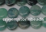CAQ618 15.5 inches 10mm flat round aquamarine gemstone beads