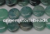 CAQ618 15.5 inches 10mm flat round aquamarine gemstone beads