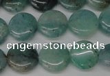 CAQ619 15.5 inches 12mm flat round aquamarine gemstone beads