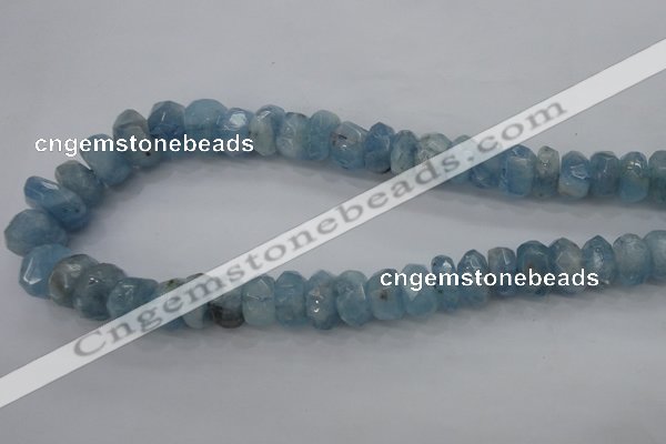 CAQ62 6*10mm – 12*18mm faceted nuggets natural aquamarine beads