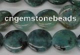 CAQ620 15.5 inches 14mm flat round aquamarine gemstone beads