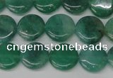 CAQ625 15.5 inches 12mm flat round aquamarine gemstone beads