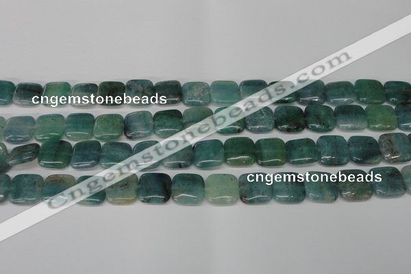 CAQ638 15.5 inches 14*14mm square aquamarine gemstone beads