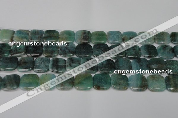 CAQ640 15.5 inches 18*18mm square aquamarine gemstone beads