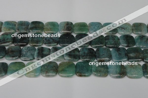 CAQ641 15.5 inches 20*20mm square aquamarine gemstone beads