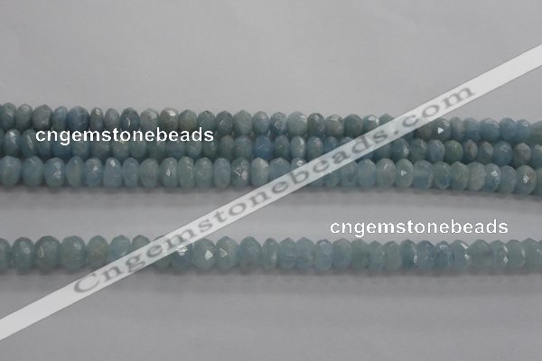 CAQ70 15.5 inches 5*7mm faceted rondelle AB grade aquamarine beads