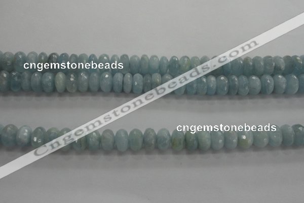 CAQ71 15.5 inches 5*9mm faceted rondelle AB grade aquamarine beads