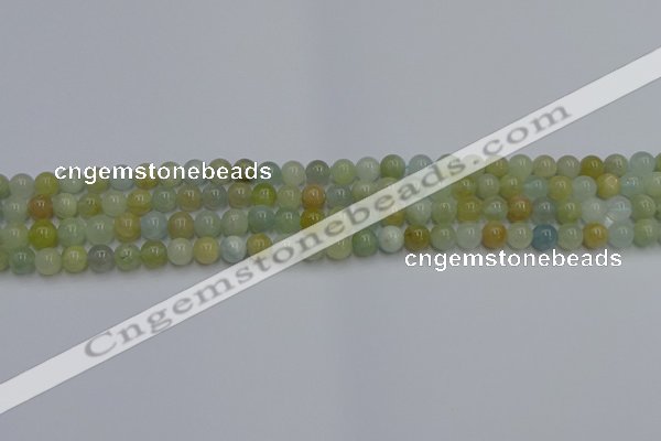 CAQ751 15.5 inches 6mm round aquamarine beads wholesale