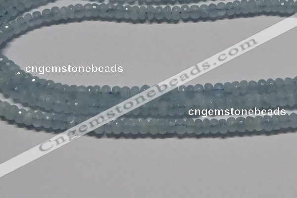 CAQ760 15.5 inches 4*6mm faceted rondelle aquamarine beads